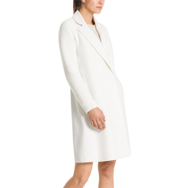 Felt coat with knitted decoration