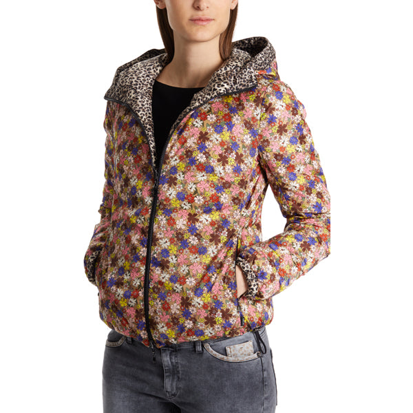 Reversible printed down jacket
