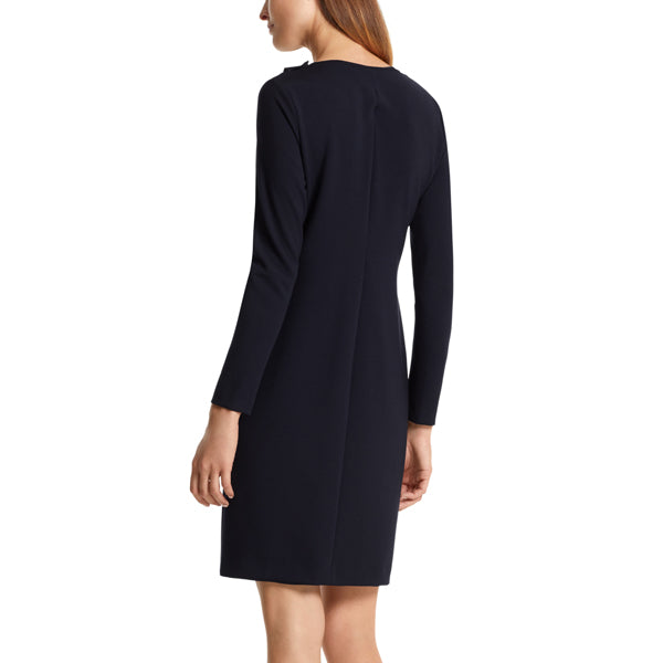 Dress with an asymmetric flounce