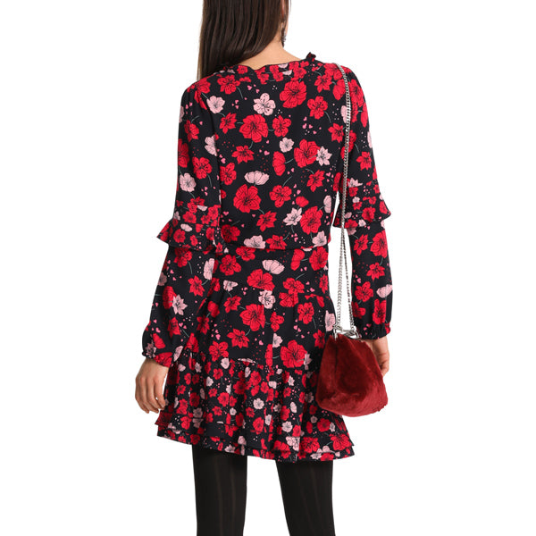Flirty flounce dress with floral print