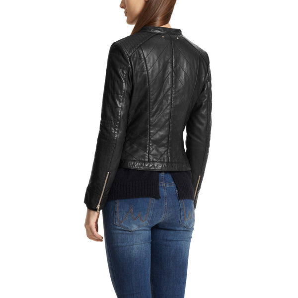 Leather jacket with rivets