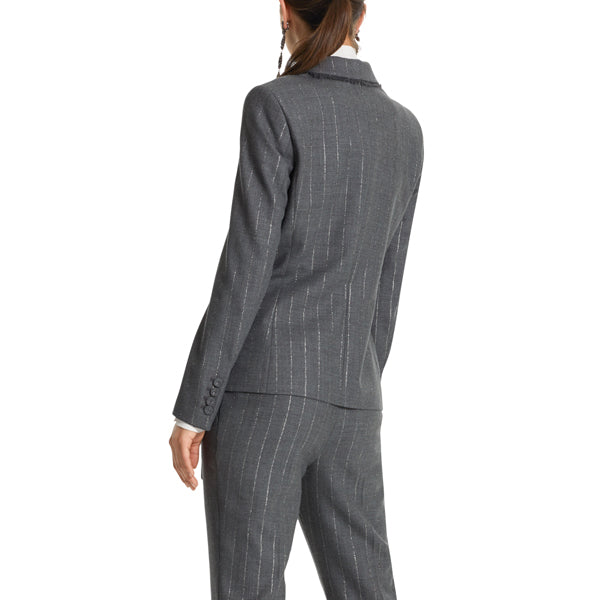 Blazer with lurex stripes