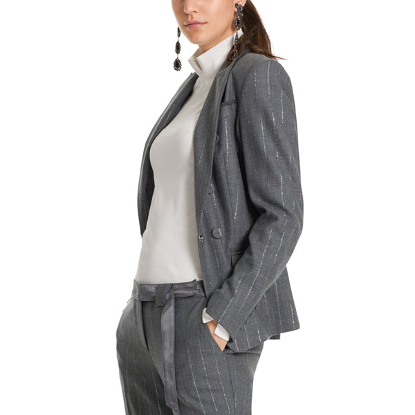 Blazer with lurex stripes