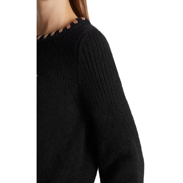 Chunky knit leopard-intarsia sweater