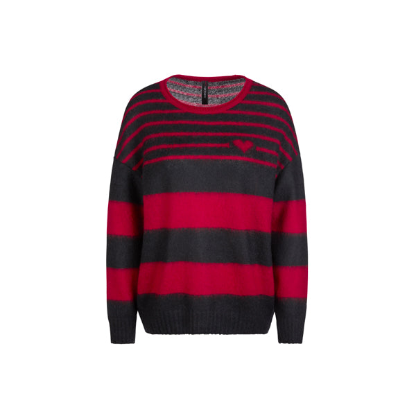 Stripy knit sweater with mohair