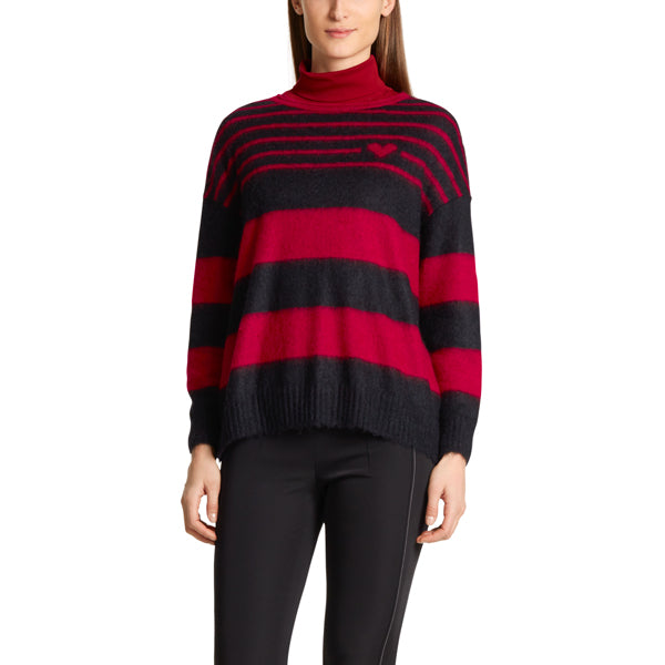 Stripy knit sweater with mohair