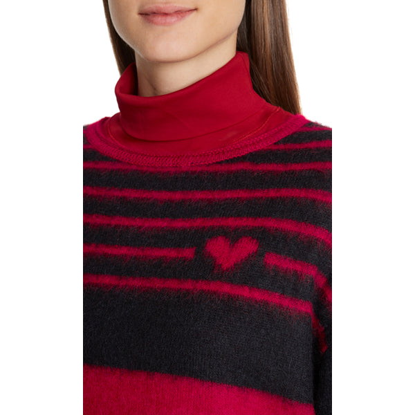Stripy knit sweater with mohair
