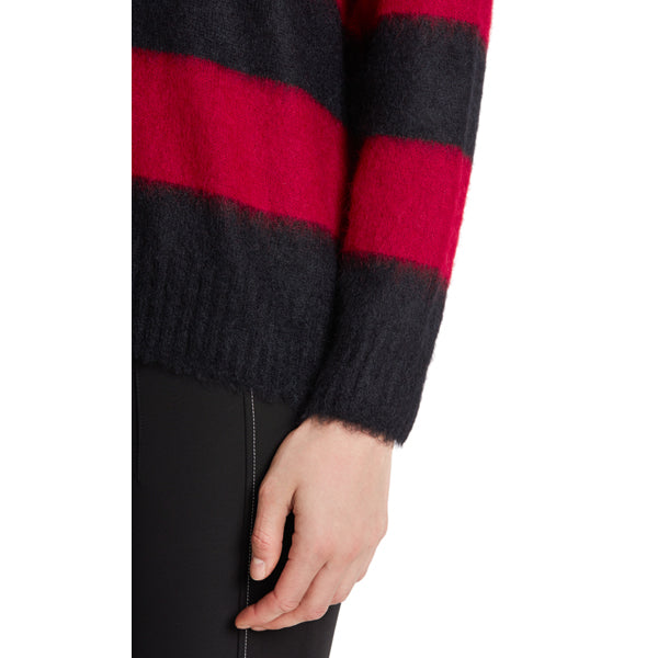 Stripy knit sweater with mohair