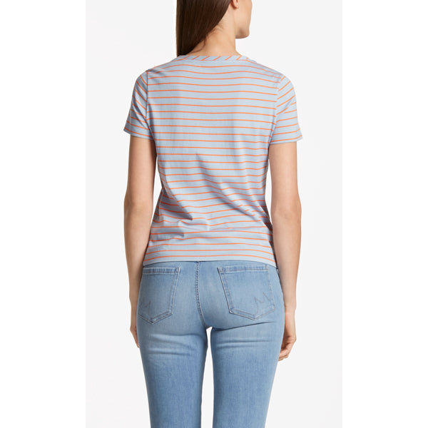 Striped T-shirt with cat pattern