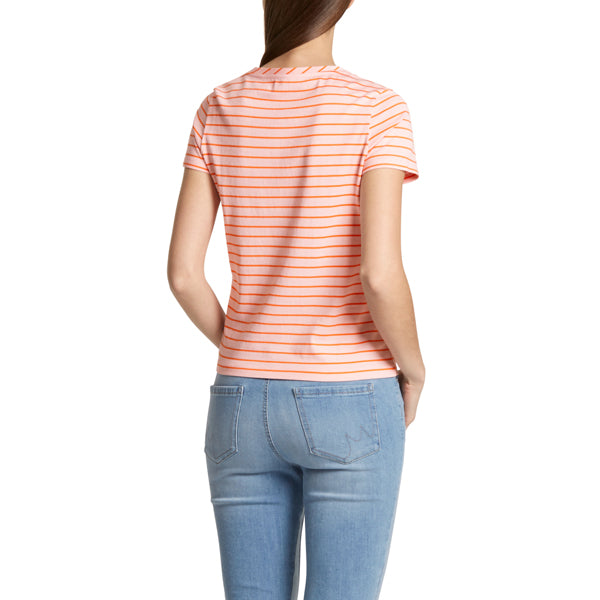 Striped T-shirt with cat pattern