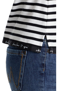Striped cotton top with appliqué