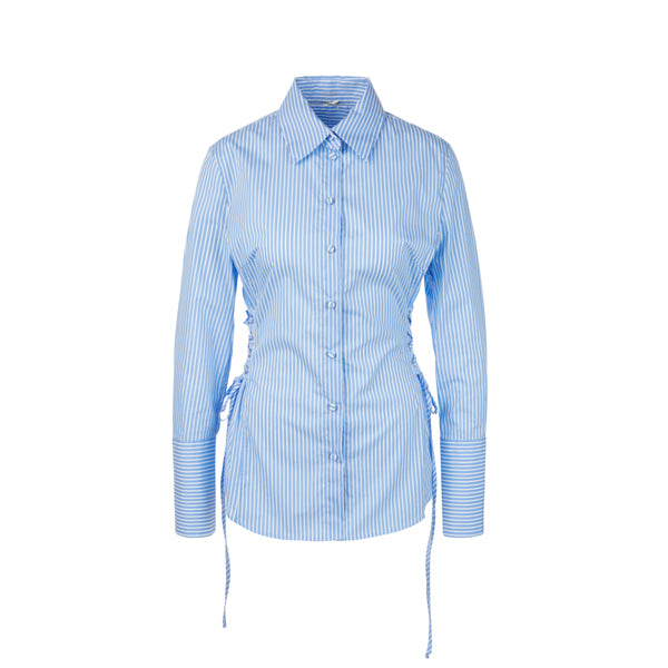 Striped blouse with drawstring