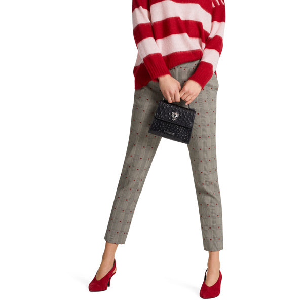 Cropped pants in jacquard fabric