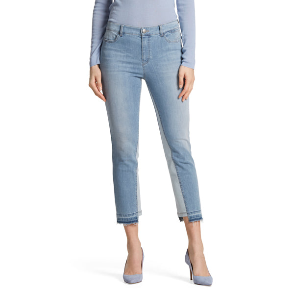 Cropped jeans with fringes