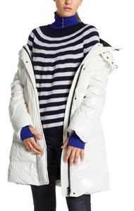 Glossy patent leather coat