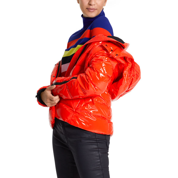 Glossy patent leather jacket