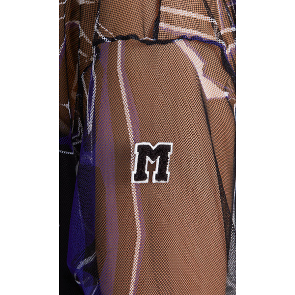 Printed dress in mesh fabric