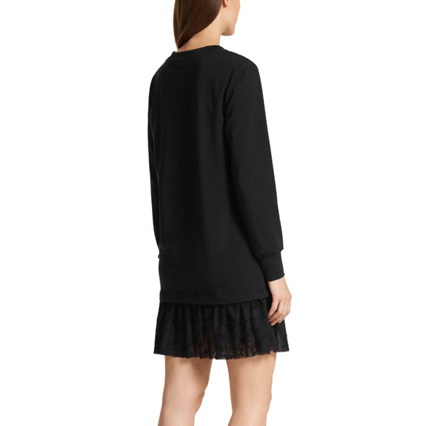 Dress with mesh flounce