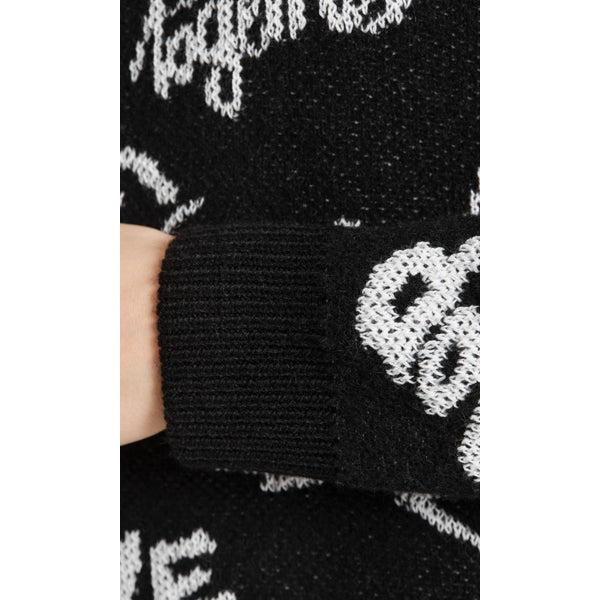 Knitted dress with slogans