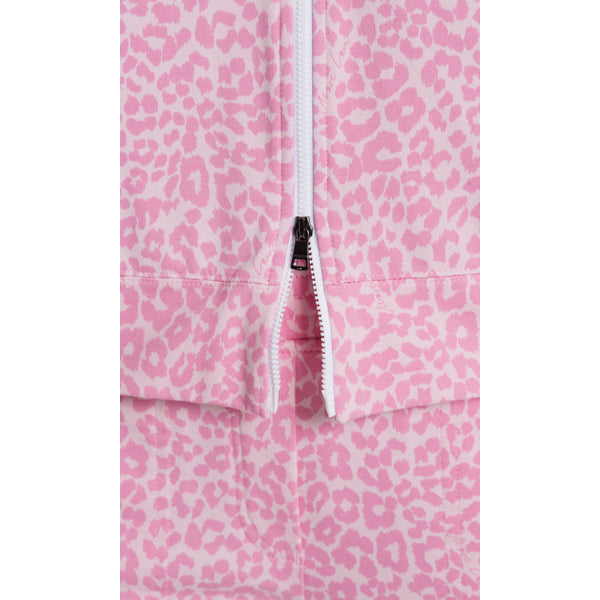 Zip-up jacket with leopard print