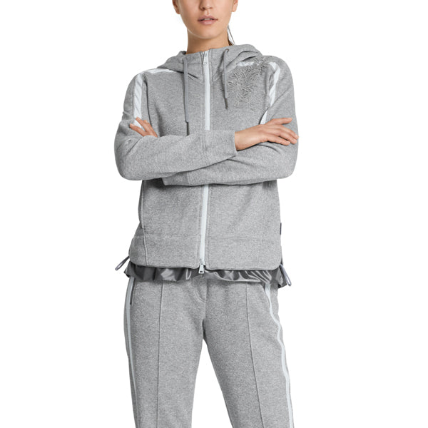 Lurex knitted jacket with hood