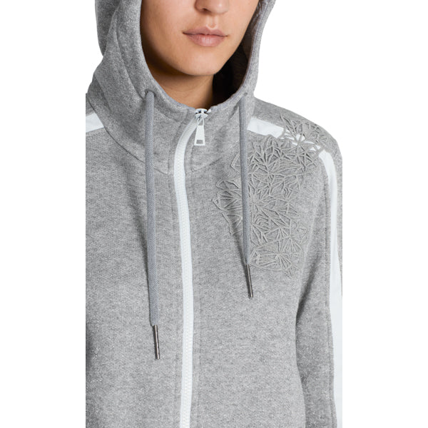 Lurex knitted jacket with hood