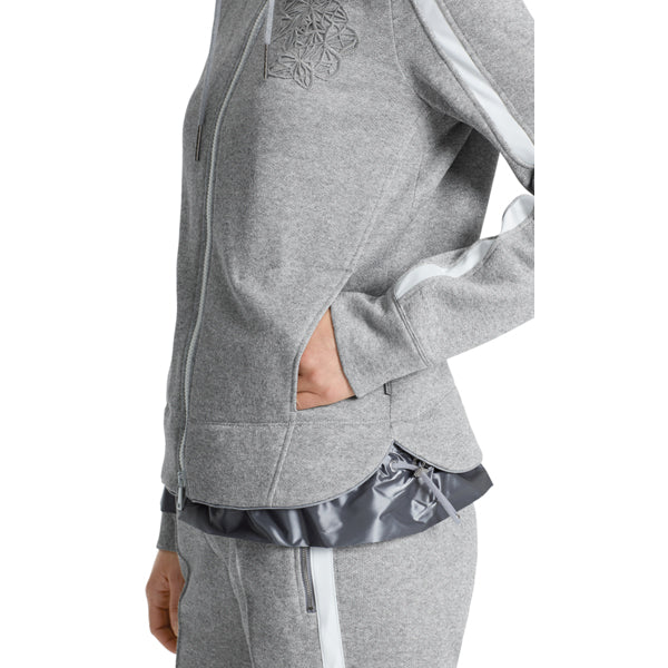 Lurex knitted jacket with hood