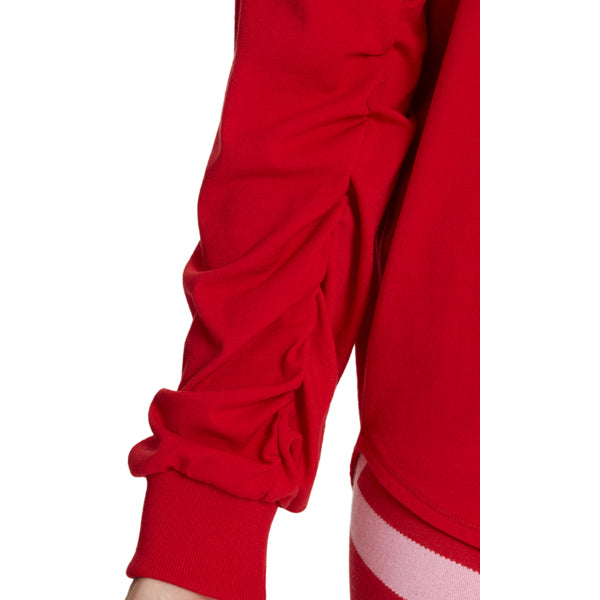 Sweater with hood and lettering
