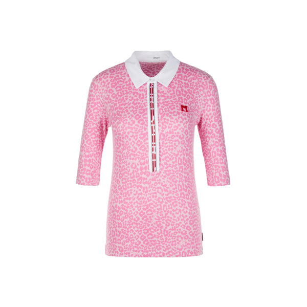 Polo shirt with leopard pattern