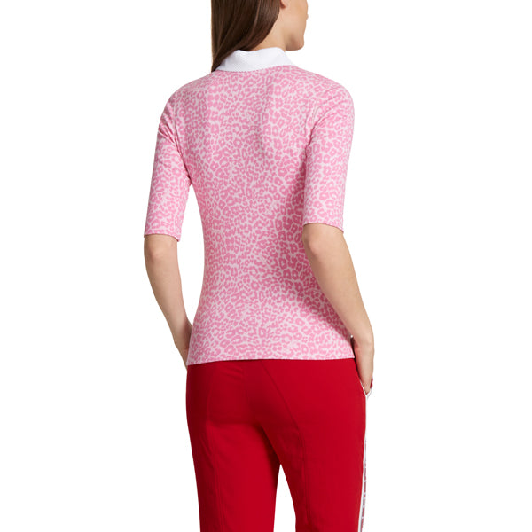 Polo shirt with leopard pattern