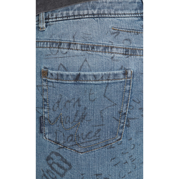 Skirt with applique and lettering