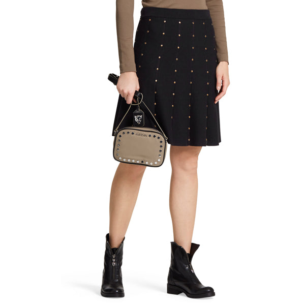 Godet skirt with rivets