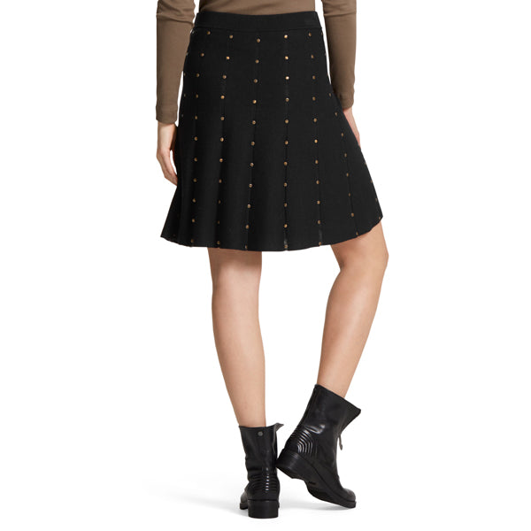Godet skirt with rivets