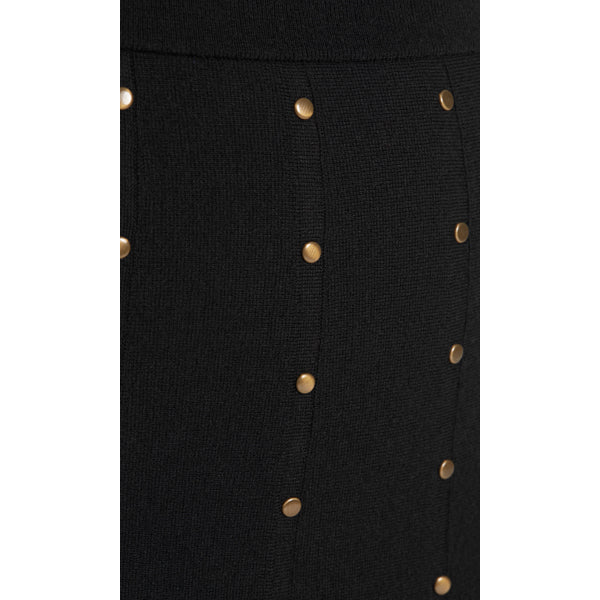 Godet skirt with rivets