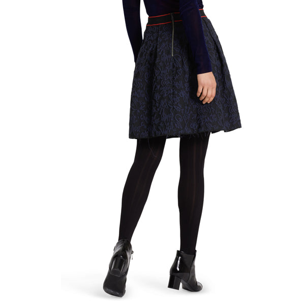 Jacquard skirt with fringes