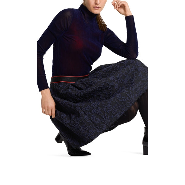 Jacquard skirt with fringes