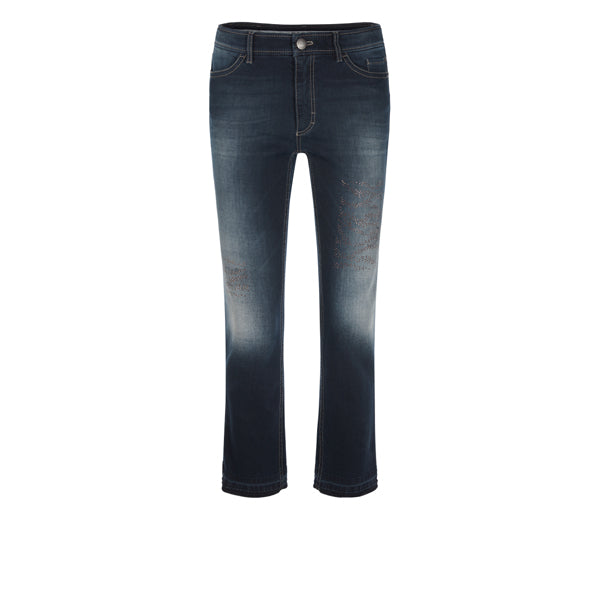 Jeans with metallic stones