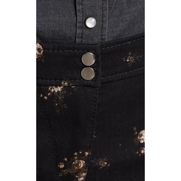 Jeans with gold jacquard