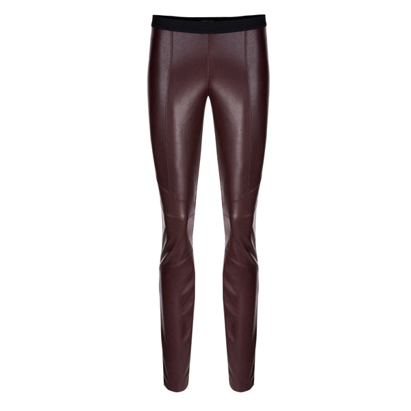 Fake leather leggings with stripes