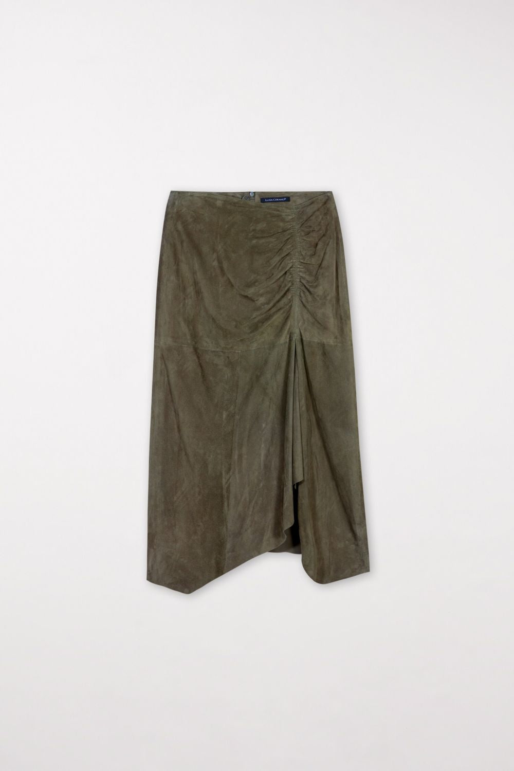 Suede Midi Skirt with ruffles