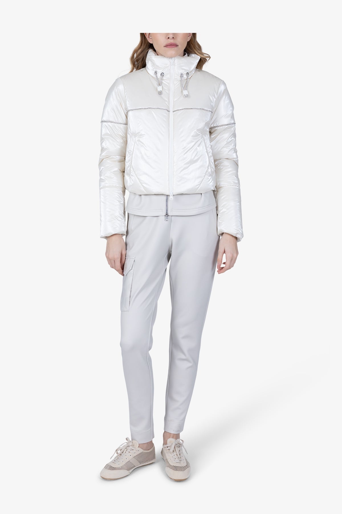 Outdoor Jacket with Rhinestone Piping