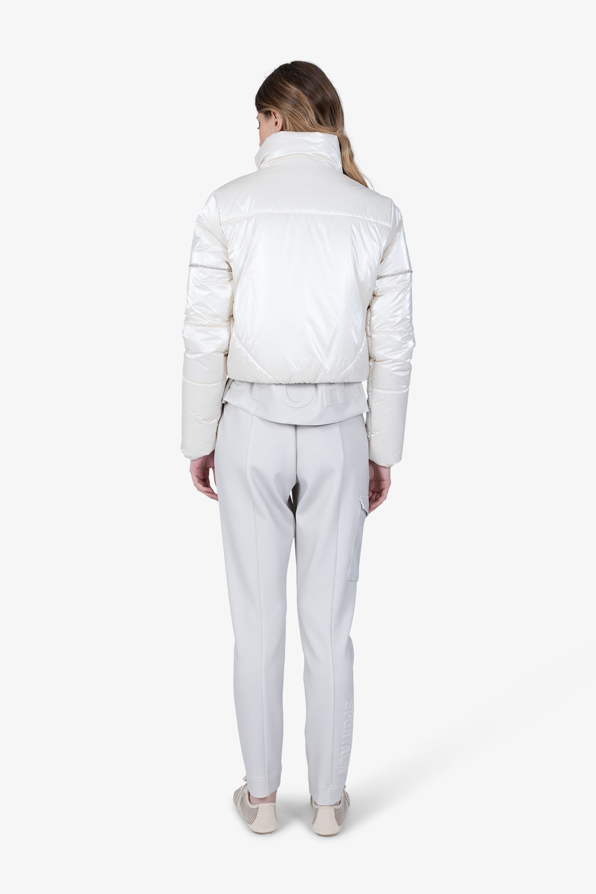 Outdoor Jacket with Rhinestone Piping