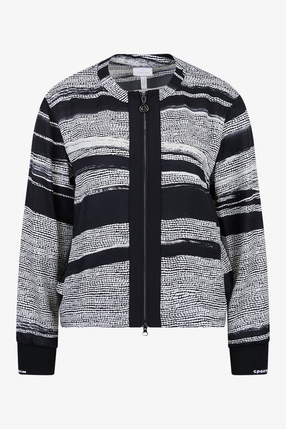 Blouse Blouson with Abstract Print