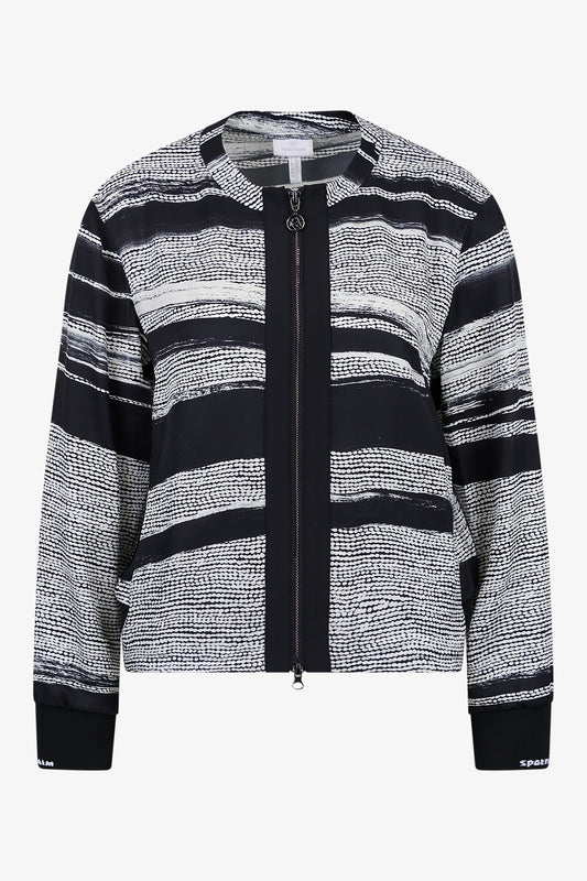 Blouse Blouson with Abstract Print
