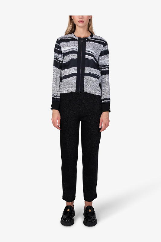 抽象印花拉鏈外套