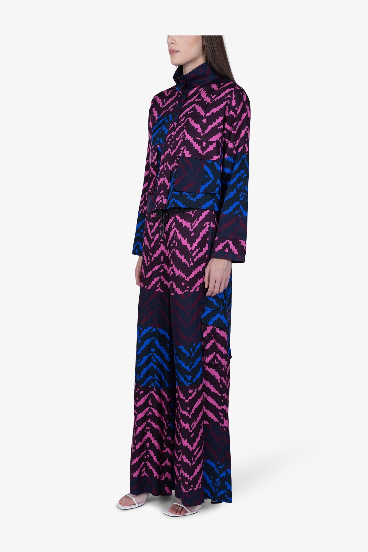 Cropped Jacket with Colourful Print