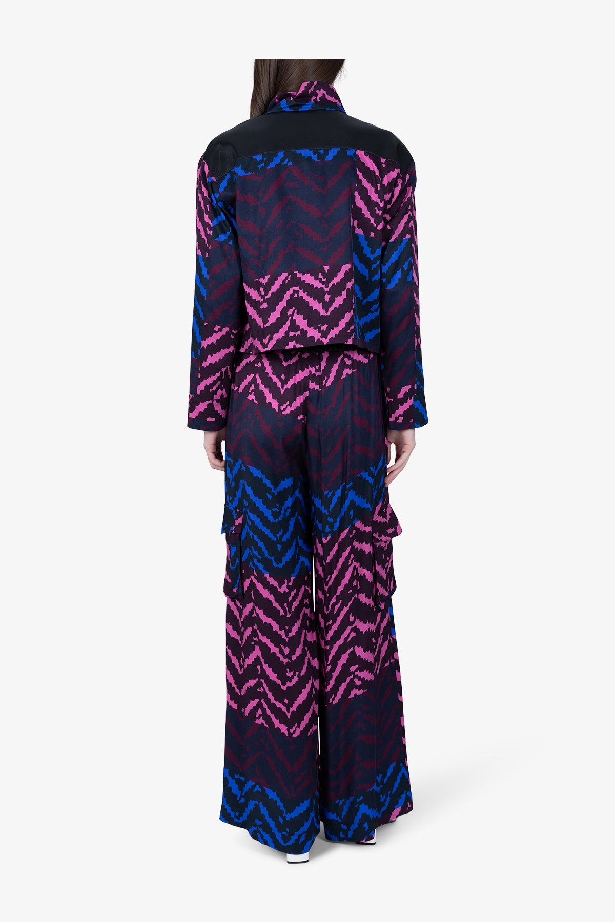 Cropped Jacket with Colourful Print