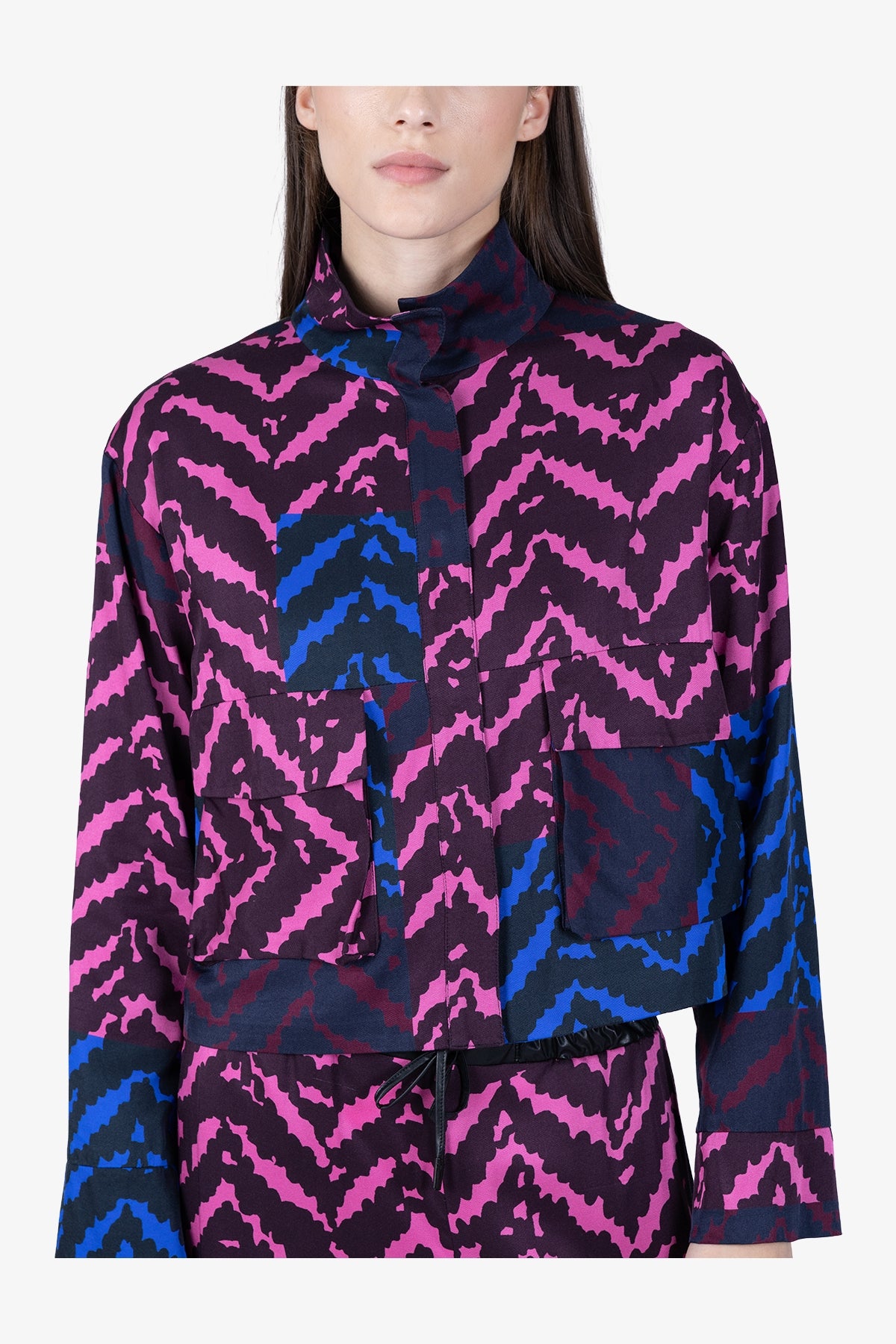 Cropped Jacket with Colourful Print