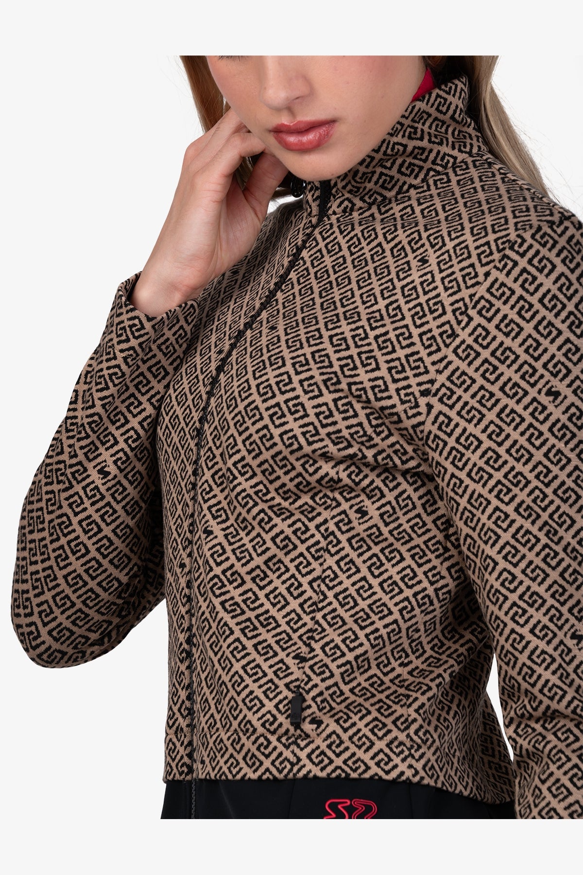 Jacket with Graphic Jacquard Design