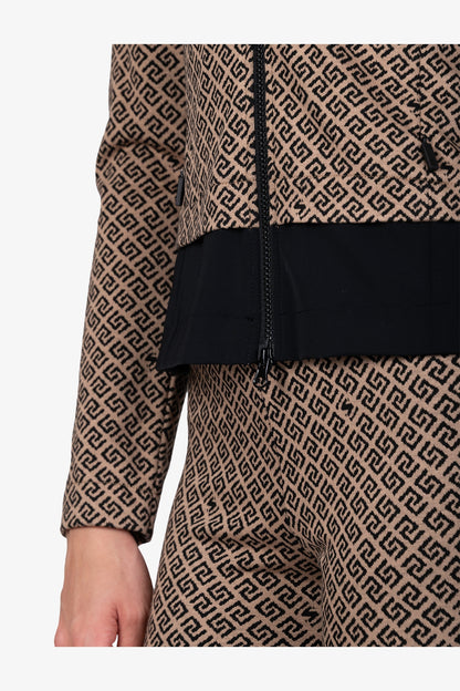 Jacket with Graphic Jacquard Design